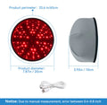 Massageador capilar LED cinza com painel circular de LEDs vermelhos e cabo USB