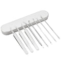 Conjunto de 8 ferramentas para acne com ponteiras metálicas e estojo branco