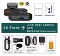 Dash Cam WiFi GPS ADAS Front 4K Rear 2.5K DVR Video Recorder 24H Night Vision Dashcam