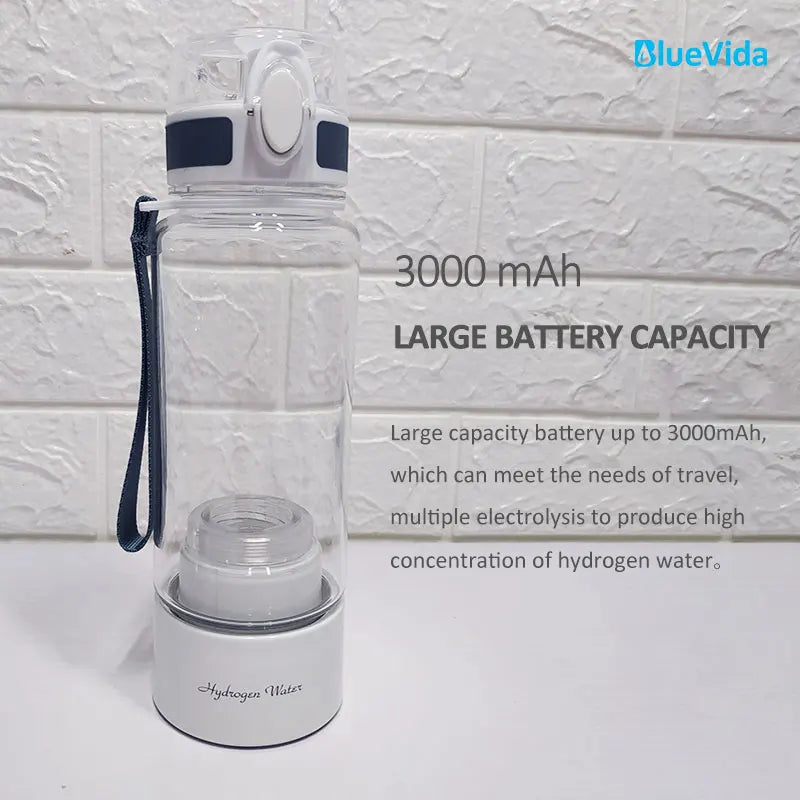 Gerador de água com hidrogênio com bateria de 3000 mAh e recipiente compacto