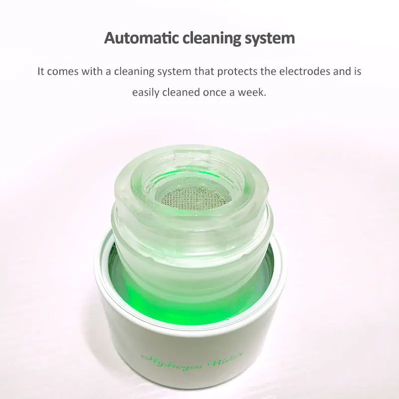 Sistema de limpeza automática do gerador de água com hidrogênio com luz verde