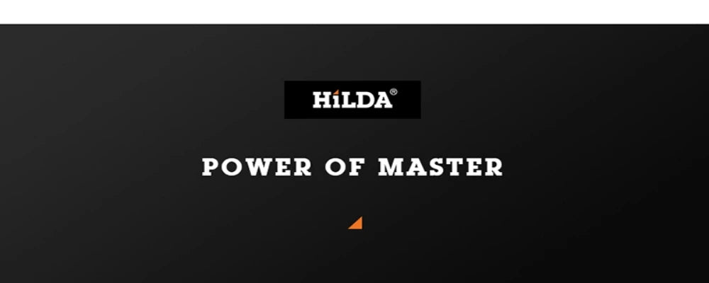 Marca HILDA e a expressão “Power of Master” em fundo escuro