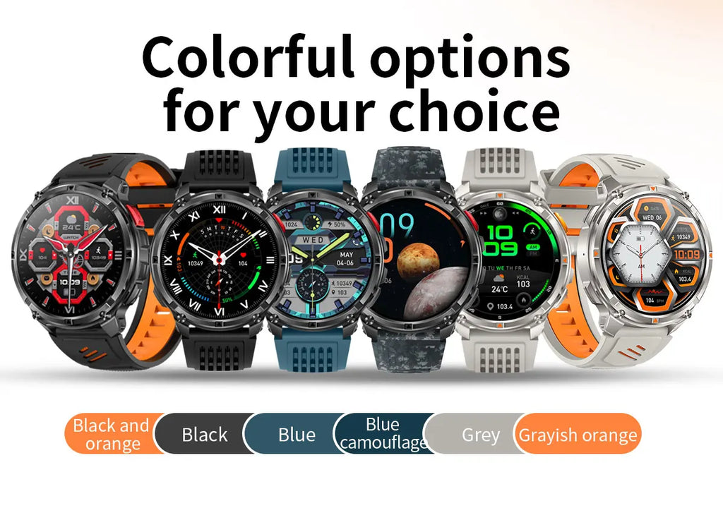 Conjunto de smartwatches com mostradores coloridos e pulseiras variadas