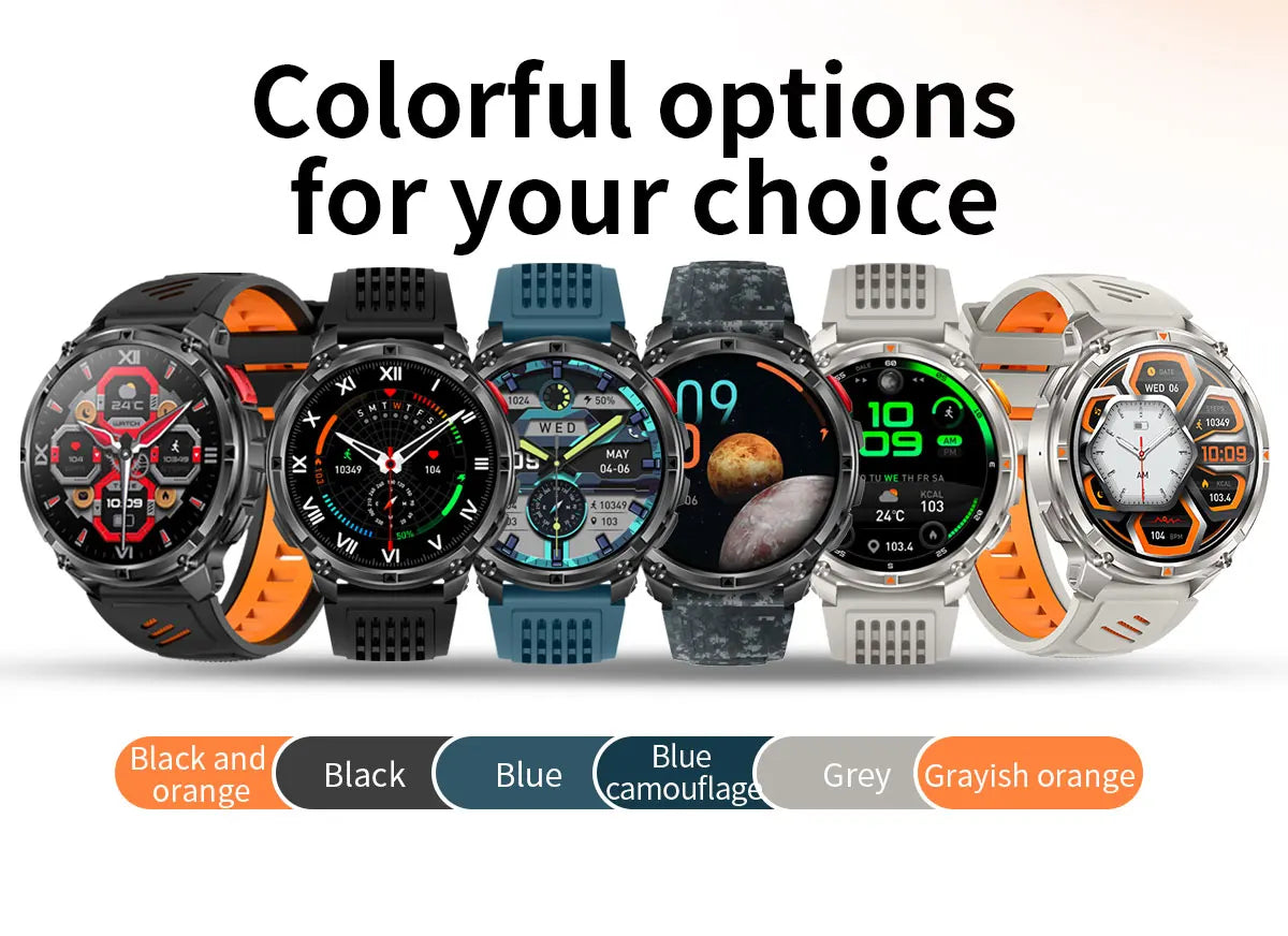 Conjunto de smartwatches com mostradores coloridos e pulseiras variadas