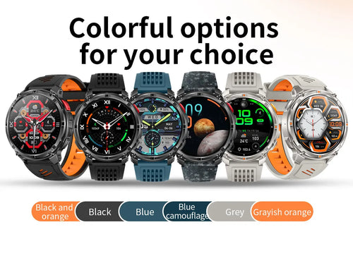 Conjunto de smartwatches com mostradores coloridos e pulseiras variadas