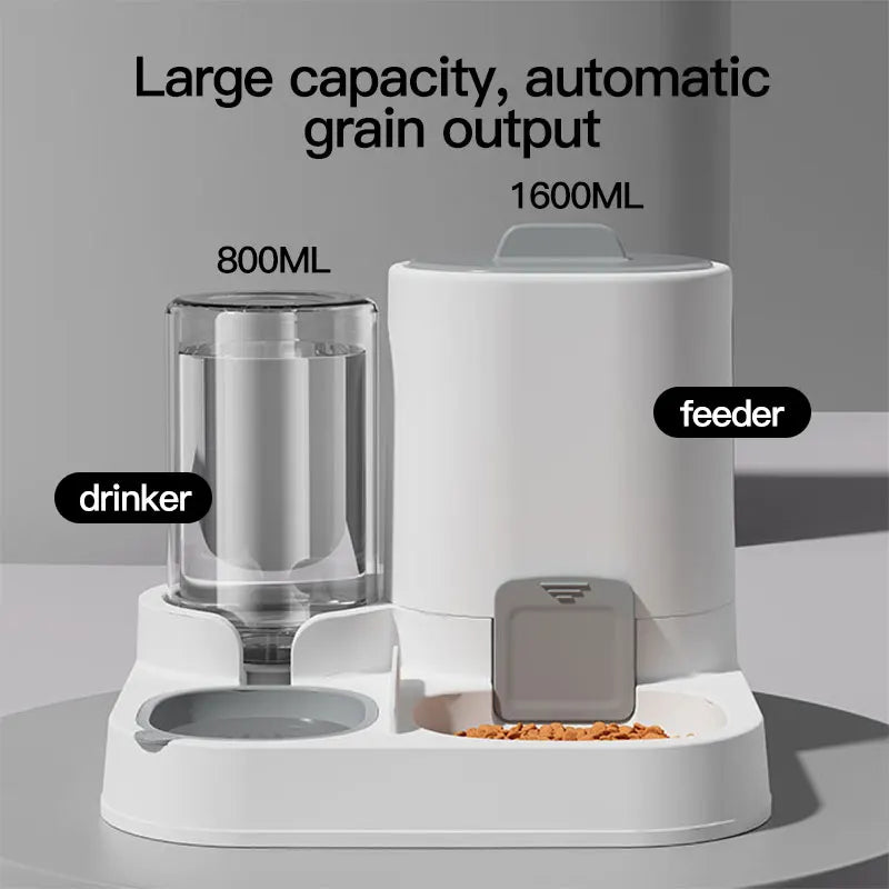 Dispenser automático de água e comedouro para gatos, bebedouro e comedouro com ração