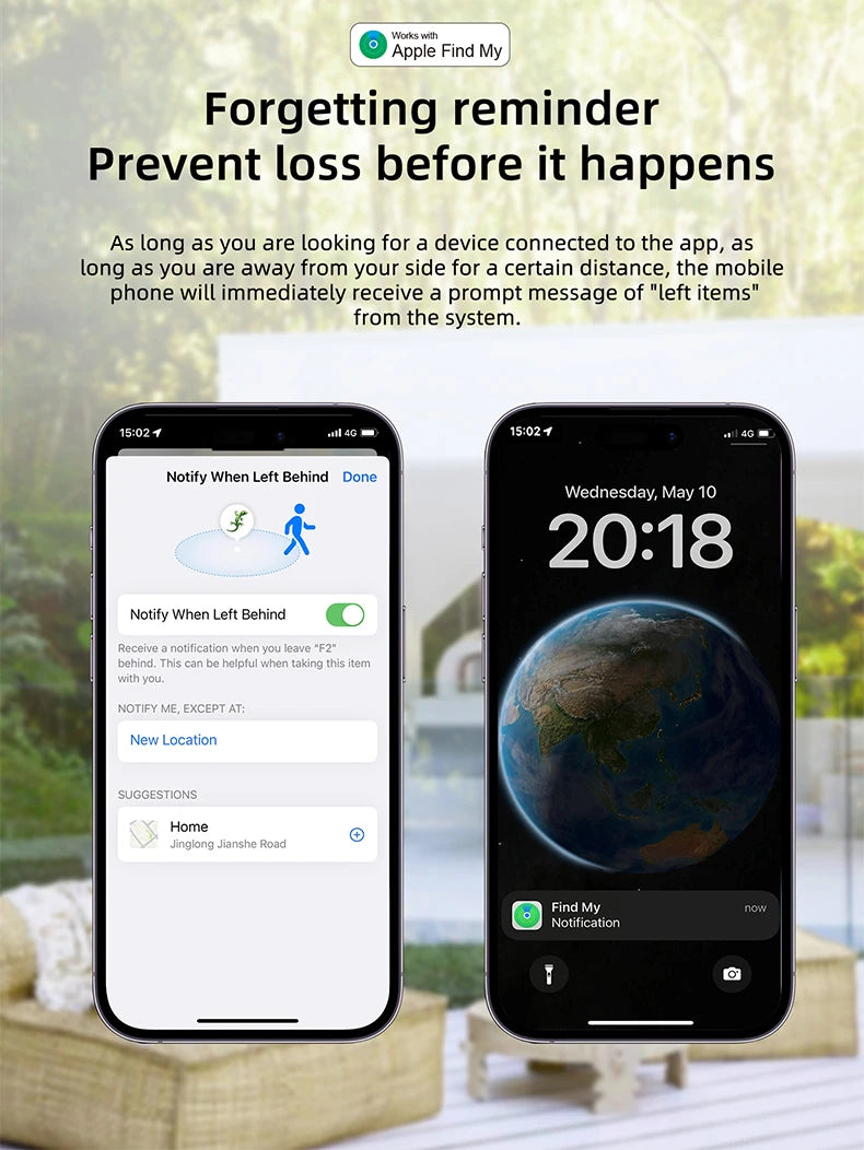 Rastreador Bluetooth para pets com notificação no app e tela de localização