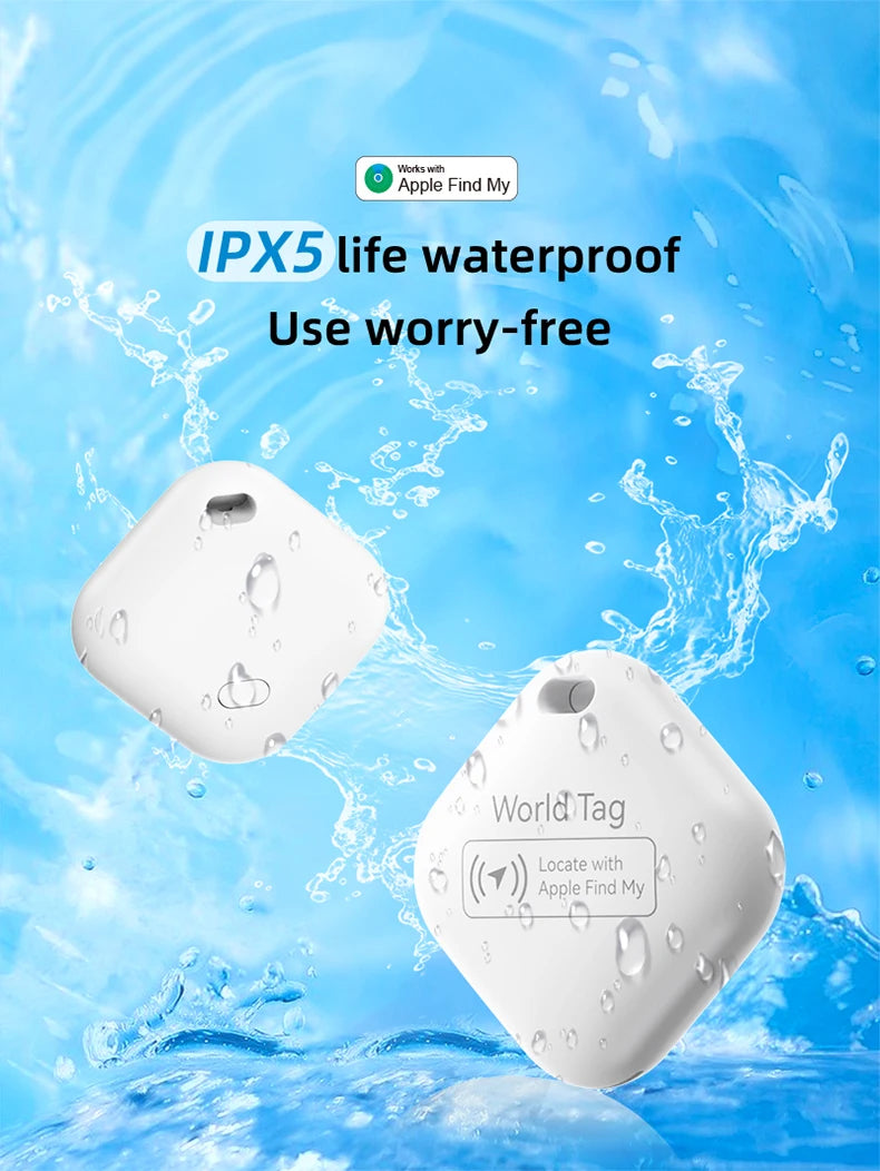 Rastreador Bluetooth para pets à prova d’água, formato quadrado, cor branca