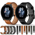 Pulseiras de couro marrom e preta com fivela para smartwatch