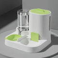 Bebedouro e comedouro automático para gatos branco com tampas verde-claro