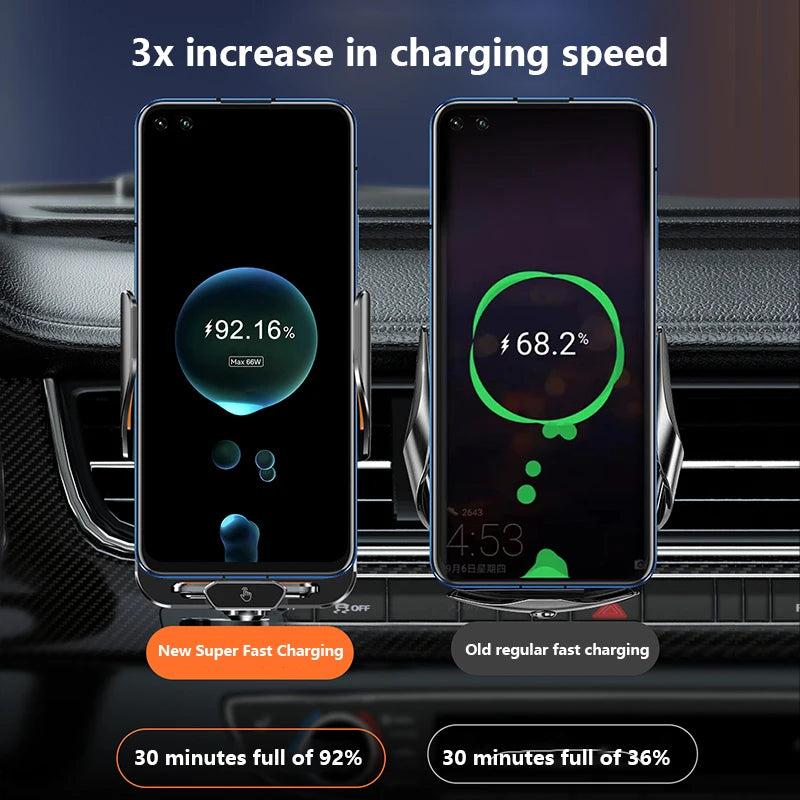 Suporte veicular magnético para celular, com indicador circular de carga