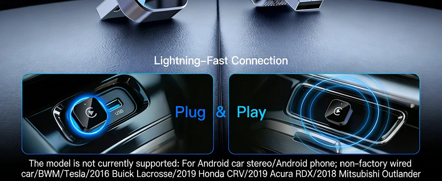 Adaptador sem fio com encaixe plug and play e conexão destacada